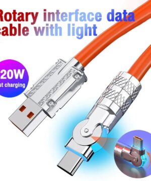 Gaming 180 degree rotating data cable 1.5mtr supervooc with OEM box