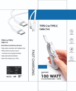 C TO C 100w super fast charge supported 1 mtr cable with OEM box