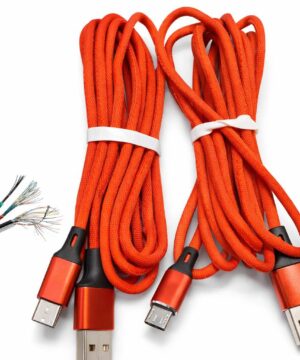 Braded type c\ v8 / iphone 4 core 2 mtr data cable with box for OEM