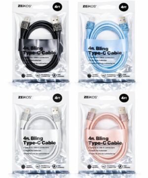 Braded type c 4ft 4 core data cable  super vooc charge support