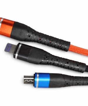 3 in 1 braded imported cable fast charge support usb to c / usb to iphone / usb to v8