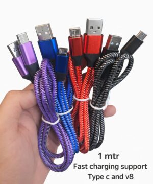 3 in 1 braded imported cable fast charge support usb to c / usb to iphone / usb to v8